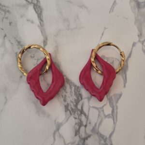 Créoles interchangeables – Collection Néora rouge