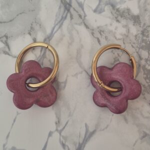 Collection interchangeable pampille collection Mélya couleur rouge pailleté
