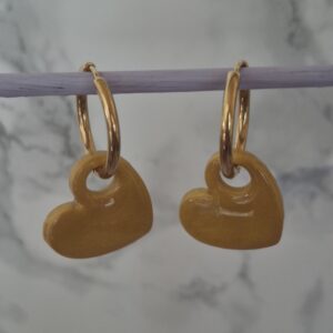 ✨ Boucles d’oreilles cœurs dorés scintillants ✨💛