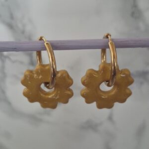 🌼✨ Boucles d’oreilles fleurs dorées scintillantes ✨🌼